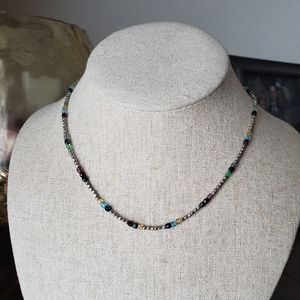 15.5"  Multi colored beaded necklace